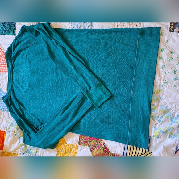 ‼️FREE‼️ Maurices Teal Blue Tunic Length Long Sleeve Light Sweatshirt - Sz Small - Picture 7 of 9